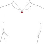 Small Red Enamel Ladybug Pendant Necklace 16 Inch Bead Chain - Image 3