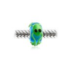 Murano Glass Charm Bead Blue Green Frog Sterling Silver for European Bracelet - Image 2