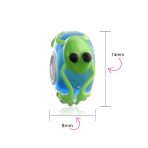 Murano Glass Charm Bead Blue Green Frog Sterling Silver for European Bracelet - Image 3