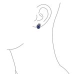 Native American Style Gemstone Bezel Leaf Rope Stud Earrings in Sterling Silver - Image 16