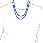 Extra Long Beaded Seed Oval Strand Necklace in Purple Red Blue Turquoise 50 Inch - Image 5
