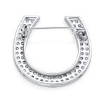 Large Equestrian Cubic Zirconia Horseshoe Brooche Pin Silver - Image 2