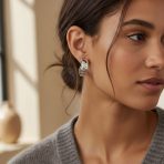 Matte Textured Wide Clip-On Hammered Hoop Earrings  Silver Non-Pierced Ears - Image 3