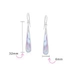 Simple Green Agate Inlay Long Flat Teardrop Shaped Dangle Earrings .925 Sterling Silver - Image 24