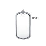 X-Large Military Dog Tag Pendant Necklace Sterling Silver 20 Inch Ball Chain