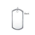 X-Large Military Dog Tag Pendant Necklace Sterling Silver 20 Inch Ball Chain