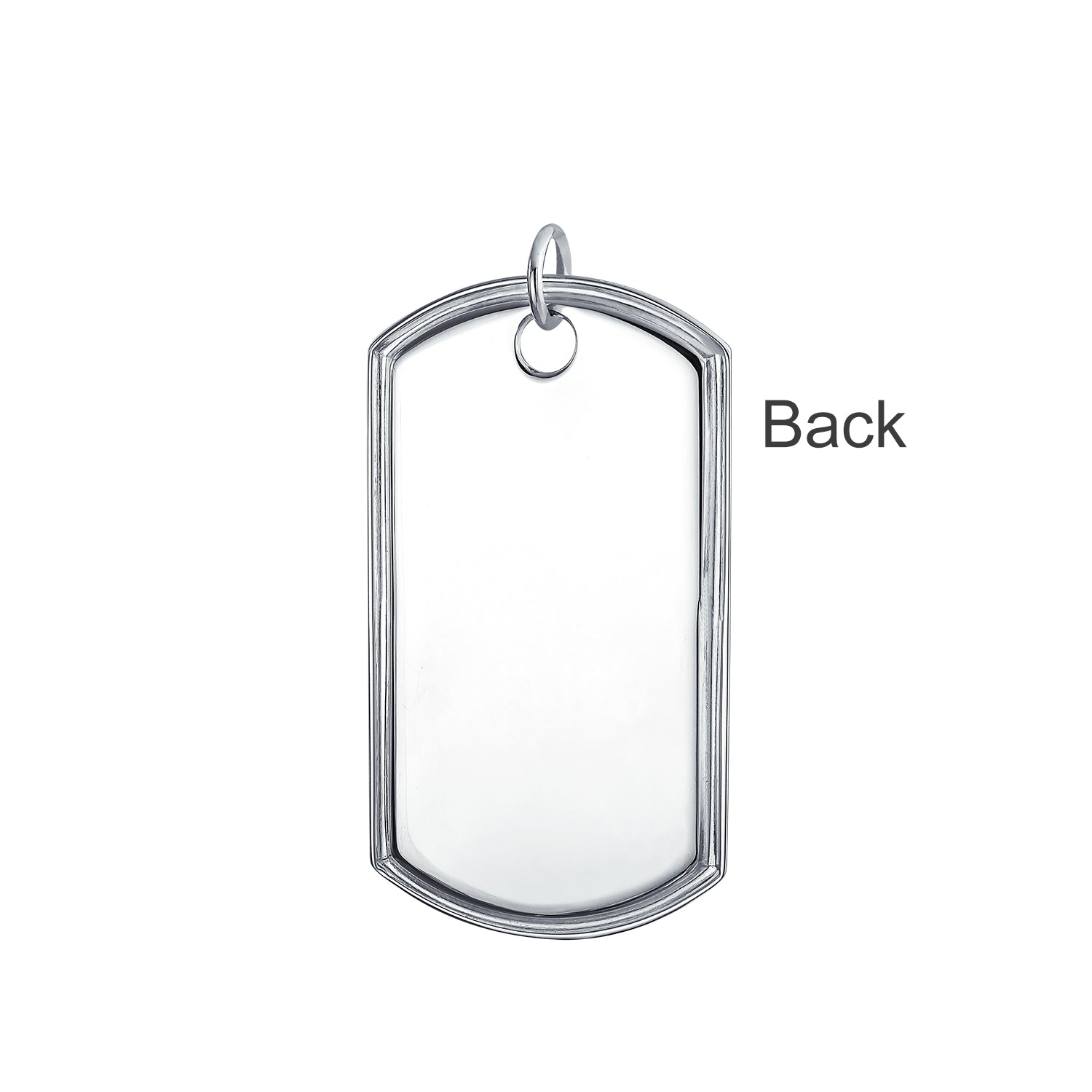 large-silver-dog-tag-necklace_cl-z8032-24_5_1 X-Large Military Dog Tag Pendant Necklace Sterling Silver 20 Inch Ball Chain - Image 1