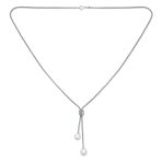 Nautical Bride CZ Drop Necklace with Simulated Pearl - Image 2