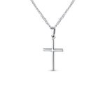 Delicate Petite Cross Pendant Necklace for Teens in Polished Sterling Silver