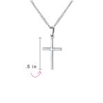 Delicate Petite Cross Pendant Necklace for Teens in Polished Sterling Silver - Image 3