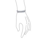 Bridal Special Occasion Jewelry Multi Row Wide Cubic Zirconia CZ Statement Bracelet Silver Plated - Image 3