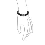 Set of 3 Talisman Amulet Stretch Bracelet Set with Gemstones & Hamsa Hand Charm - Image 2