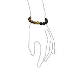 Unisex Jungle Animal Stretch Bracelet Tiger Eye & Lava Rock Beads Gold or Onyx - Image 4