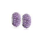 Set of 2 Solid Crystal Spacer Charm Bead Sterling Silver Core - Image 9
