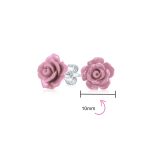 Romantic 3D Carved Flower Pink Peach Rose Stud Earrings Lightweight 10MM - Image 47