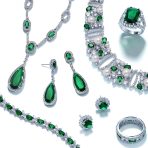 Oval Fashion Collar Necklace with Blue or Green Simulated Gemstone Teardrop - Image 10