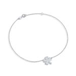 Lucky Charm Clover Anklet Ankle Bracelet .925 Sterling Silver Chain Adjustable