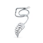 Nature Leaf Ear Cuff Cartilage Clip Wrap Earrings Sterling Silver Non-Pierced - Image 2