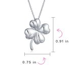 Celtic Shamrock Four Leaf Clover Pendant Necklace 14K Gold - Image 5