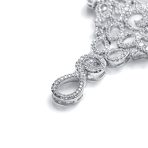 Art Deco Swirl Leaf Choker Collar Necklace with Teardrop CZ - Image 3