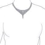 Art Deco Swirl Leaf Choker Collar Necklace with Teardrop CZ - Image 5