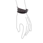 Hip Hop Punk Rocker Cuff Bracelet Metal Studded Rivets Multi-Layer Leather - Image 3