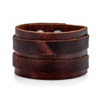 Unisex Hip Hop Wrap Bracelet Retro Biker Punk Rocker Leather Wristband