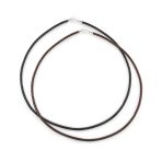 Set of 2 Brown Black Leather Braided Necklace Pendant Cords Sterling Silver 20 Inch - Image 2