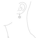 Classic Christmas Snowflake Dangle Earrings in  Sterling Silver Leverback - Image 3