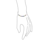 Cubic Zirconia Rainbow Colors Bolo Style Tennis Bracelet .925 Sterling Silver - Image 3