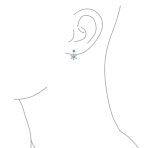 Holiday Party Earring Jacket Blue Sapphire Snowflake Studs in Sterling Silver - Image 6