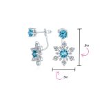 Holiday Party Earring Jacket Blue Sapphire Snowflake Studs in Sterling Silver - Image 8