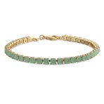 Classic 12CTW Prong Basket Set Solitaire Round Cubic Zirconia Cabochon CZ Tennis Bracelet Gold Plated 7.5 Inch - Image 3