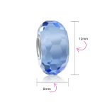 Set of 2 Translucent Murano Faceted Glass Charm Bead with Sterling Silver Core - Image 33