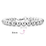 Classic Hand Strung 8MM Bead 925 .925 Sterling Silver Ball Strand Bracelet .7.5 Inch - Image 5