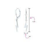 Delicate Minimalist Geometric Lightning Bolt Dangle Earrings in Sterling Silver - Image 4