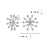 Mid-Size Lightweight CZ Stud Earrings Cubic Zirconia Snowflake Sterling Silver - Image 4