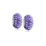 Set of 2 Solid Crystal Spacer Charm Bead Sterling Silver Core - Image 13