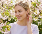 Romantic Simple Chain Long Linear Open Hearts Dangle Earrings Lightweight Sterling Silver - Image 3