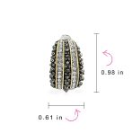 Bali Caviar Beading Crystal Half Hoop Clip-On Earrings Gold - Image 4