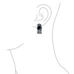 Bali Black Crystal Vines Scroll Half Hoop Clip On Earrings - Image 4