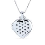 Vintage Style Keepsake Flower Heart Shape Photo Locket Pendant Necklace .925 Sterling Silver - Image 2
