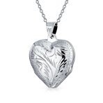 Vintage Heart Locket Necklace Holds Multiple Photos Silver