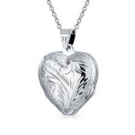 Vintage Heart Locket Necklace Holds Multiple Photos Silver