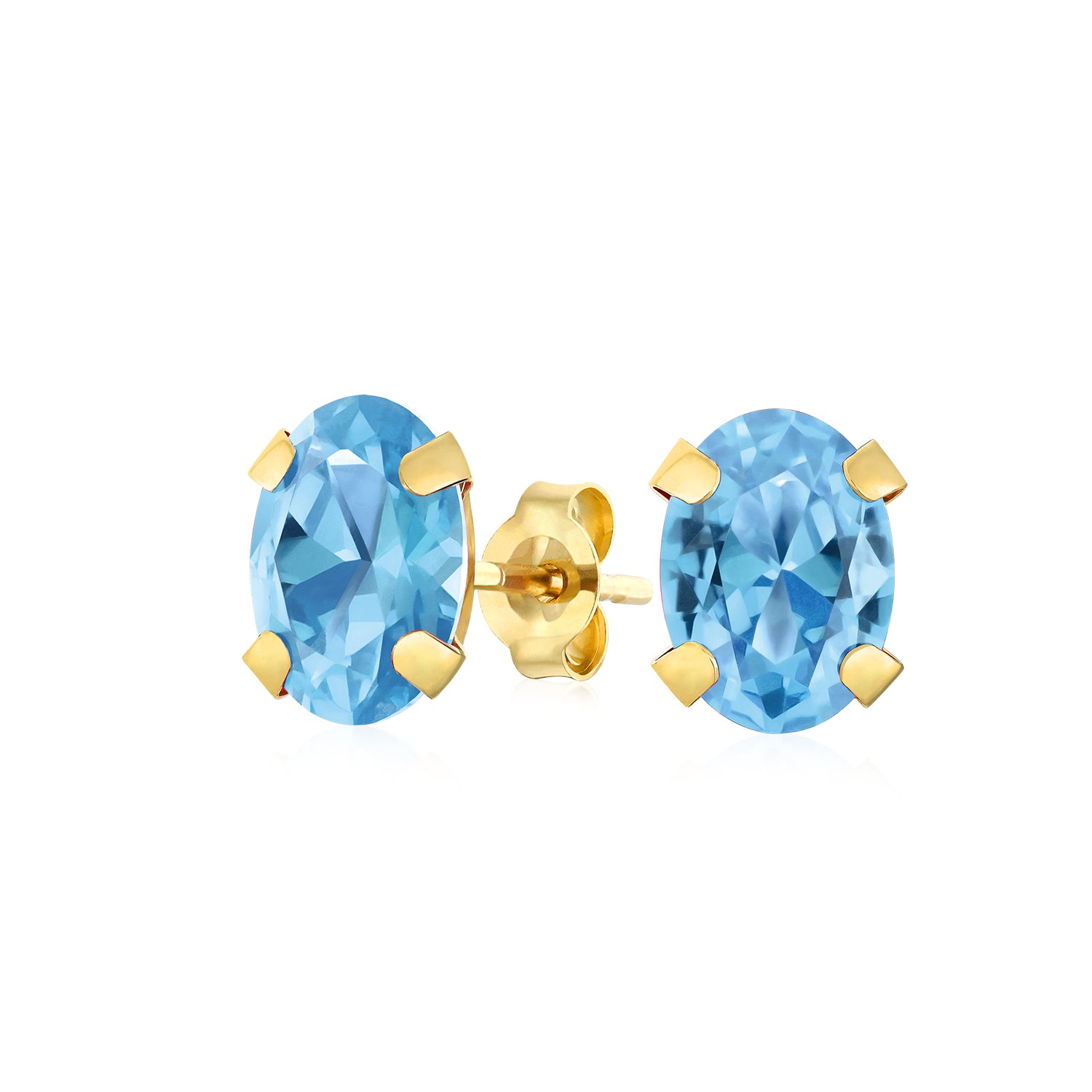 london_blue_topaz_yellow_gold_14k_stud_earrings_bs-14kov75-bs-az_1_1 Classic 1.6Ct Oval Gemstone Blue Topaz Stud Earrings 14K Yellow Gold - Image 1