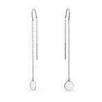 Initials Alphabet Minimalist Geometric Dangle Earrings Sterling Silver Threader