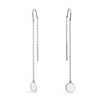 Initials Alphabet Minimalist Geometric Dangle Earrings Sterling Silver Threader