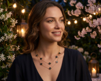 Fashion Enamel Flower Strand Necklace 14K Gold Plated 36 Inch Crystal Accents - Image 15