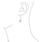 Spiritual Zen Lotus Flower Earrings .925 Sterling Silver Long Chain Threader Stabilizing U Hook - Image 5