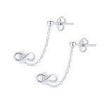 Love Knot Infinity Ear Cuff Cartilage Double Pierced Helix Chain Stud Earrings
